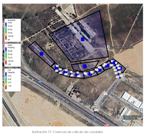 Estudio del Informe Hidráulico de la Red de Pluviales de la Urbanización Puerta SUR Logistic Park en Ontígola, Toledo